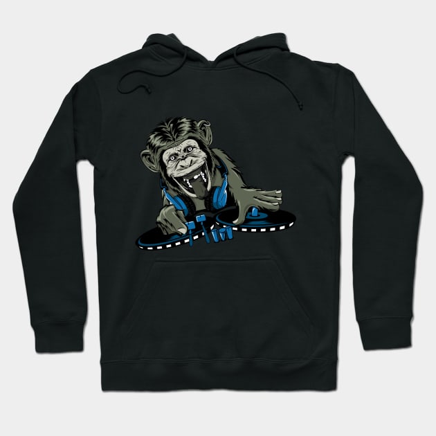 DJ Monkey Hoodie by Buy Custom Things